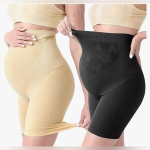 SUNNYBUY Women Maternity Shapewear for Dresses Seamless Mid-Thigh 2 pairs